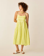 Jacey Textured Dress: Limeade Embroidered