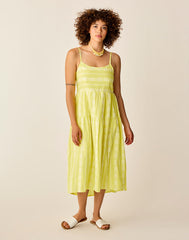 Jacey Textured Dress: Limeade Embroidered