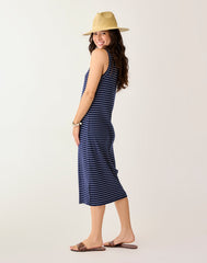 Elodie Rib Dress: Blue Stripe