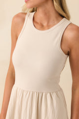 Z Supply Beige Charlotte Rib Midi Dress