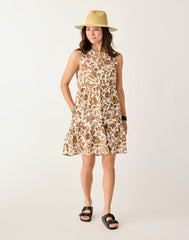 Nellie Linen Dress: Rum Print