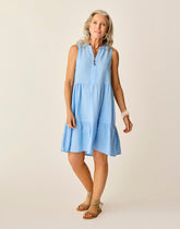 Nellie Linen Dress: Sky Blue Chambray
