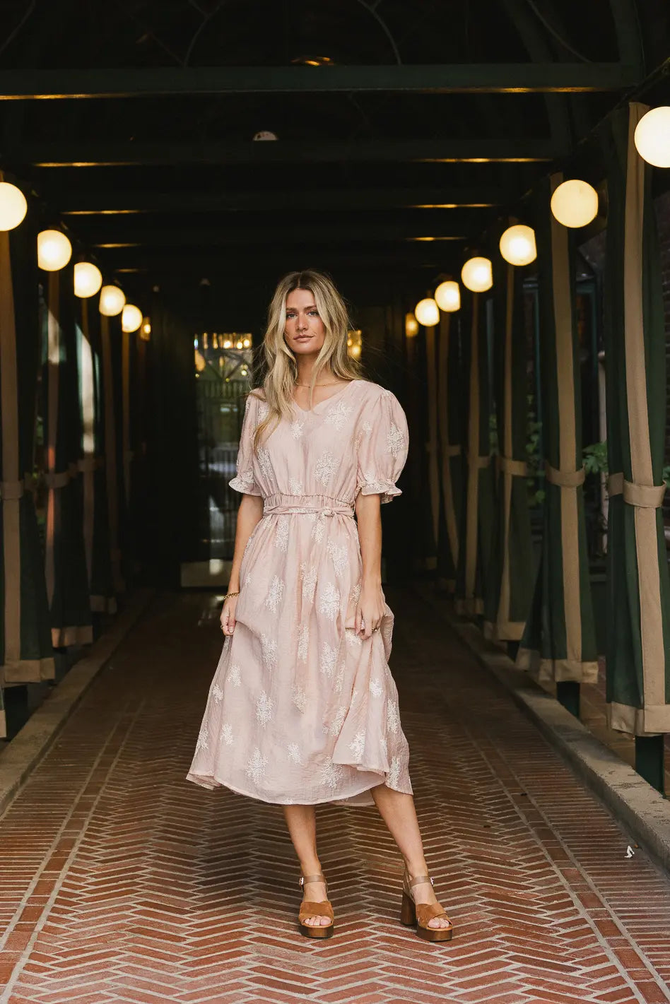 Gloria Embroidered Midi Dress