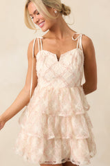 The Garden’s Secret Pink Floral Tiered Mini Dress