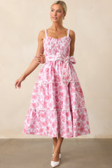 Darcy La France Dianthus Pink Floral Cotton Maxi Dress