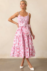 Darcy La France Dianthus Pink Floral Cotton Maxi Dress