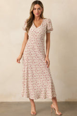 Where We Belong Dusty Pink Floral Short Sleeve Maxi Dress