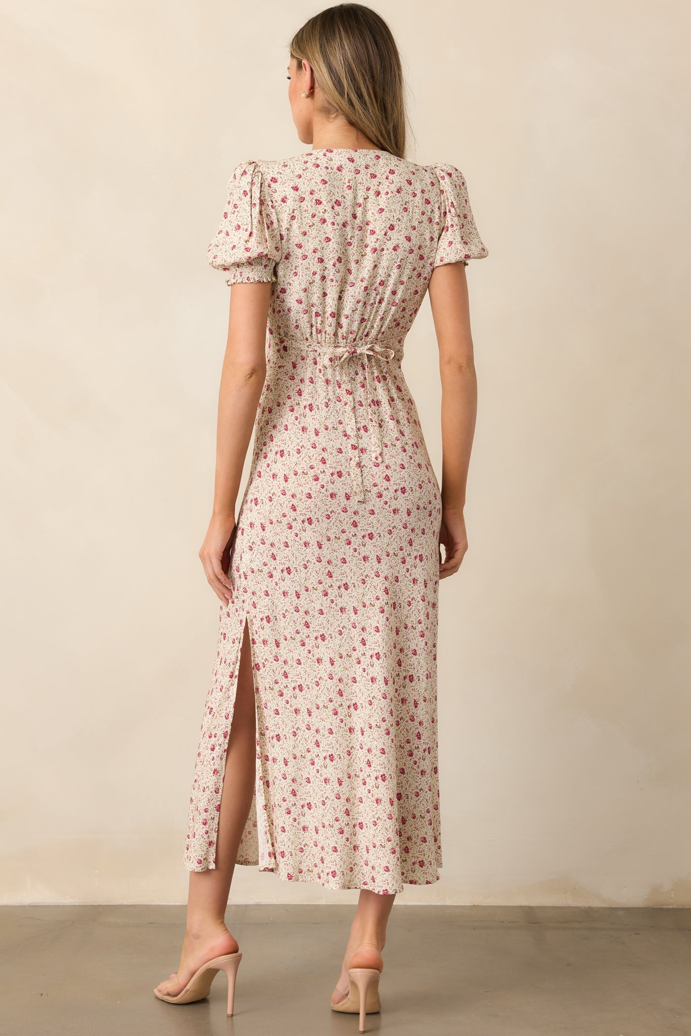 Where We Belong Dusty Pink Floral Short Sleeve Maxi Dress