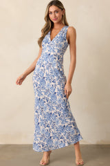 Catching Dreams Blue Floral Maxi Dress