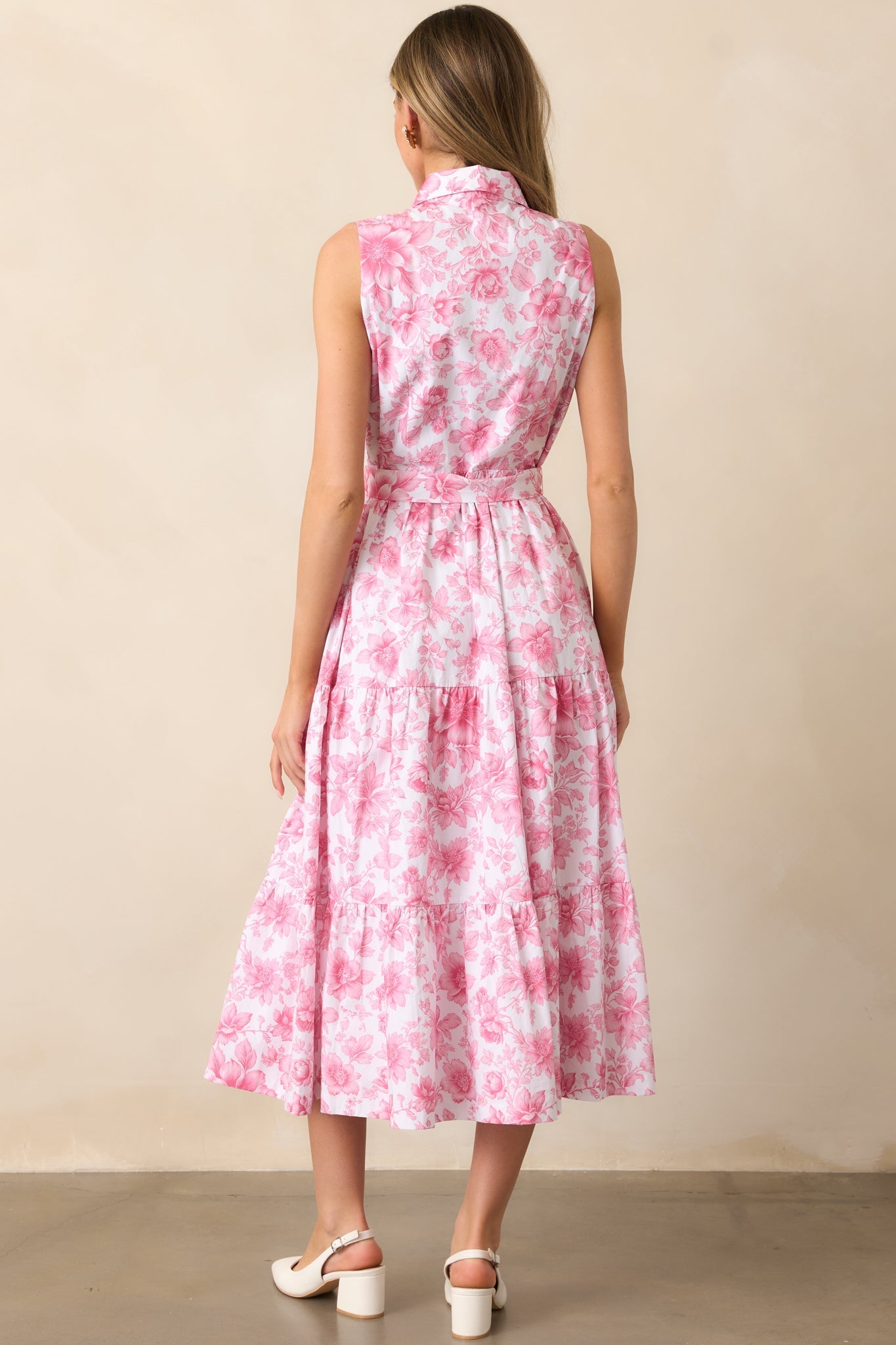 Cara La France Dianthus Pink Floral Cotton Maxi Dress