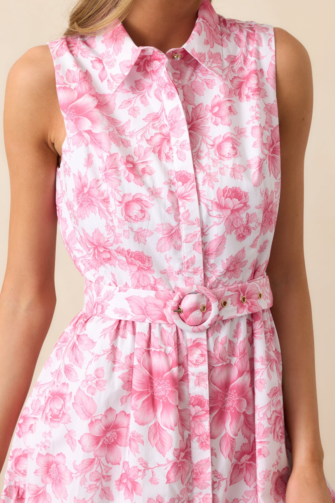 Cara La France Dianthus Pink Floral Cotton Maxi Dress