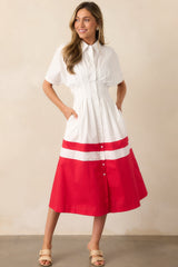 The Diner Downtown Ivory Cotton Maxi Shirt Dress
