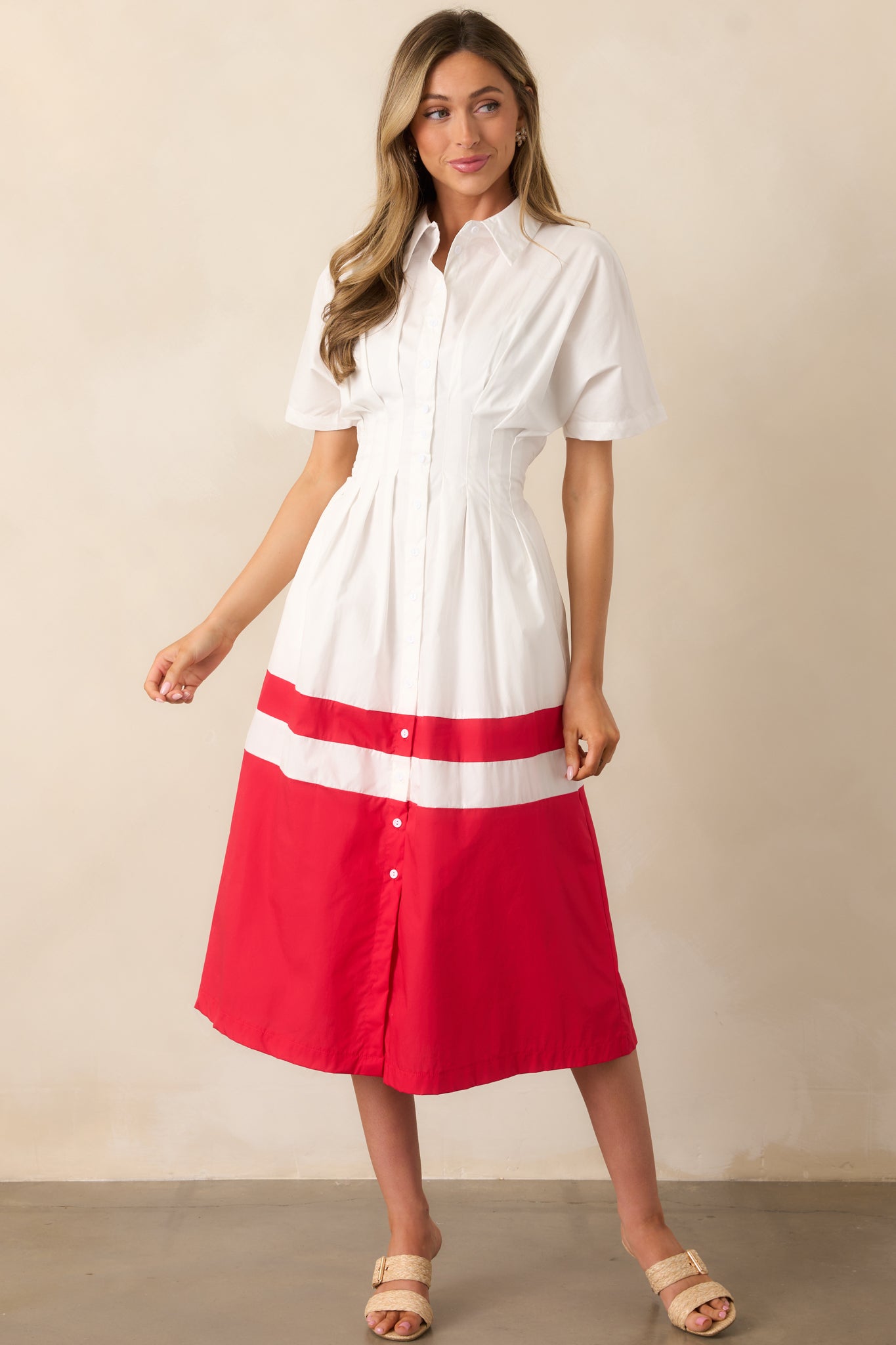 The Diner Downtown Ivory Cotton Maxi Shirt Dress
