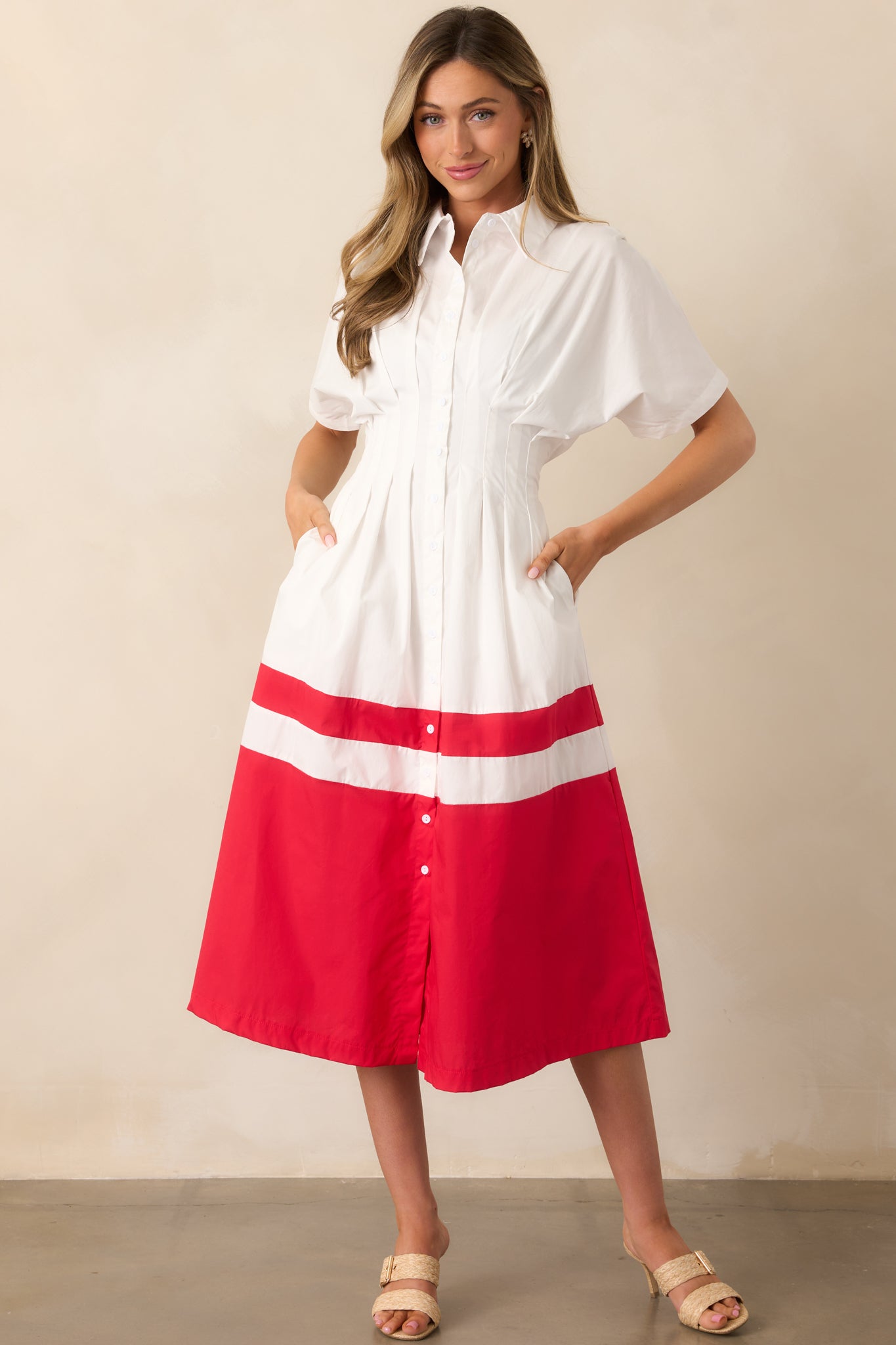 The Diner Downtown Ivory Cotton Maxi Shirt Dress