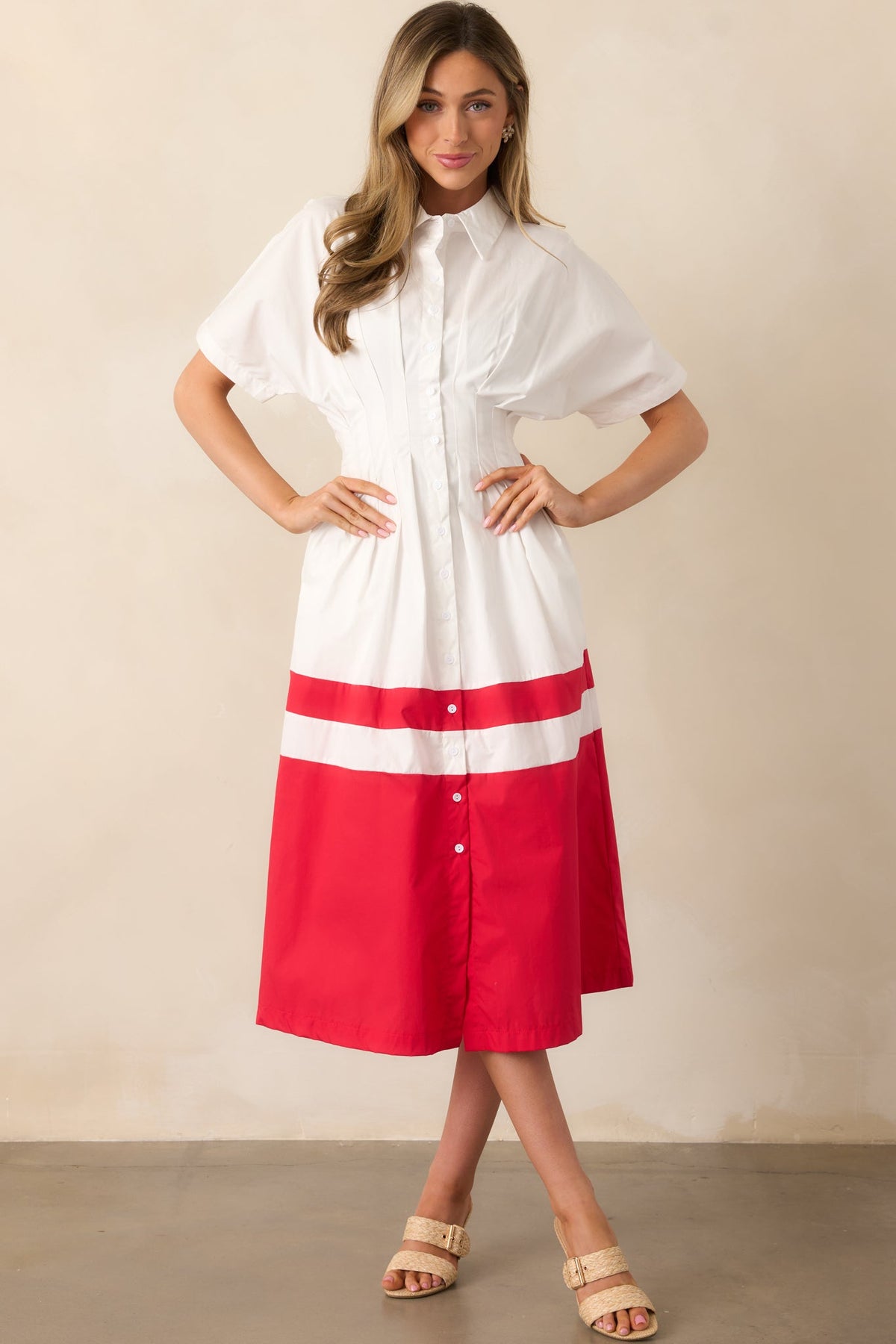 The Diner Downtown Ivory Cotton Maxi Shirt Dress