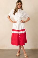 The Diner Downtown Ivory Cotton Maxi Shirt Dress