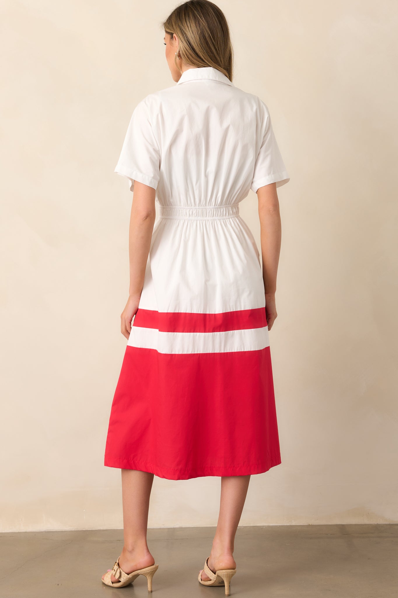 The Diner Downtown Ivory Cotton Maxi Shirt Dress