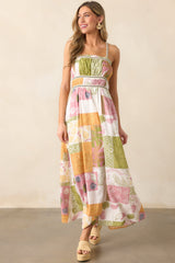 Trip To The Shore Ivory Patchwork Print Maxi Dress