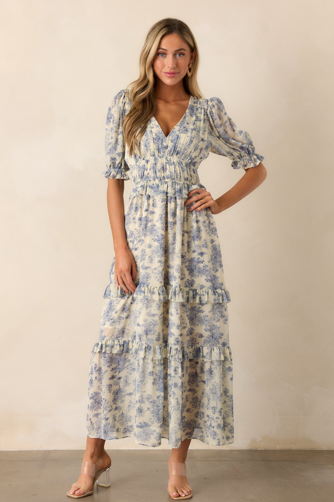 Midnight Train Blue Floral Maxi Dress