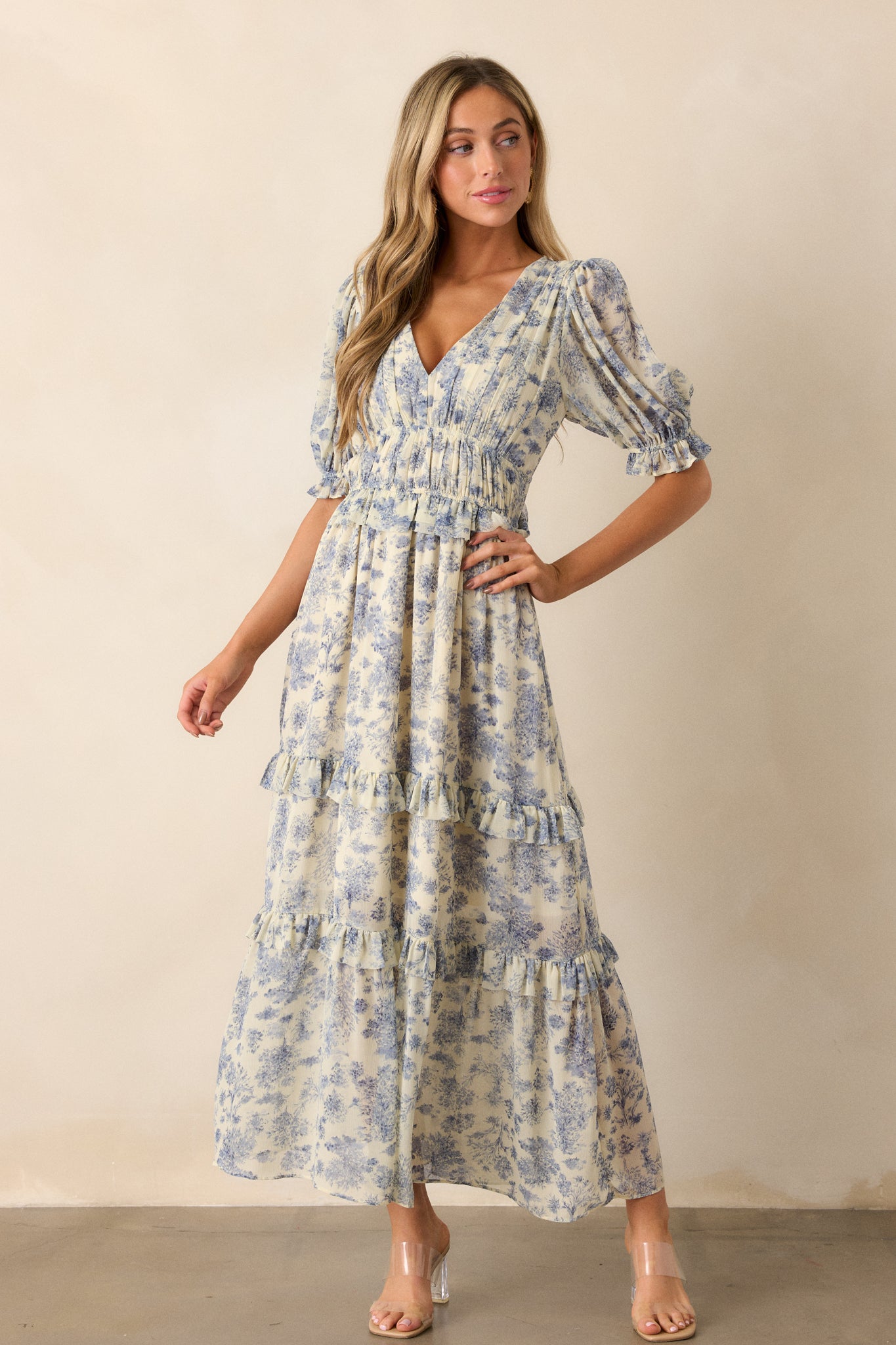 Midnight Train Blue Floral Maxi Dress