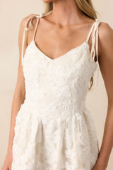 World of Possibilities Ivory Floral Lace Maxi Dress