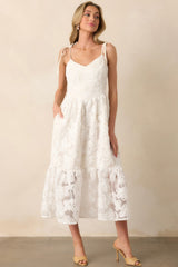 World of Possibilities Ivory Floral Lace Maxi Dress