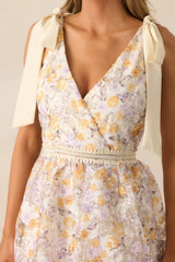 Time For Tea Apricot Floral Maxi Dress