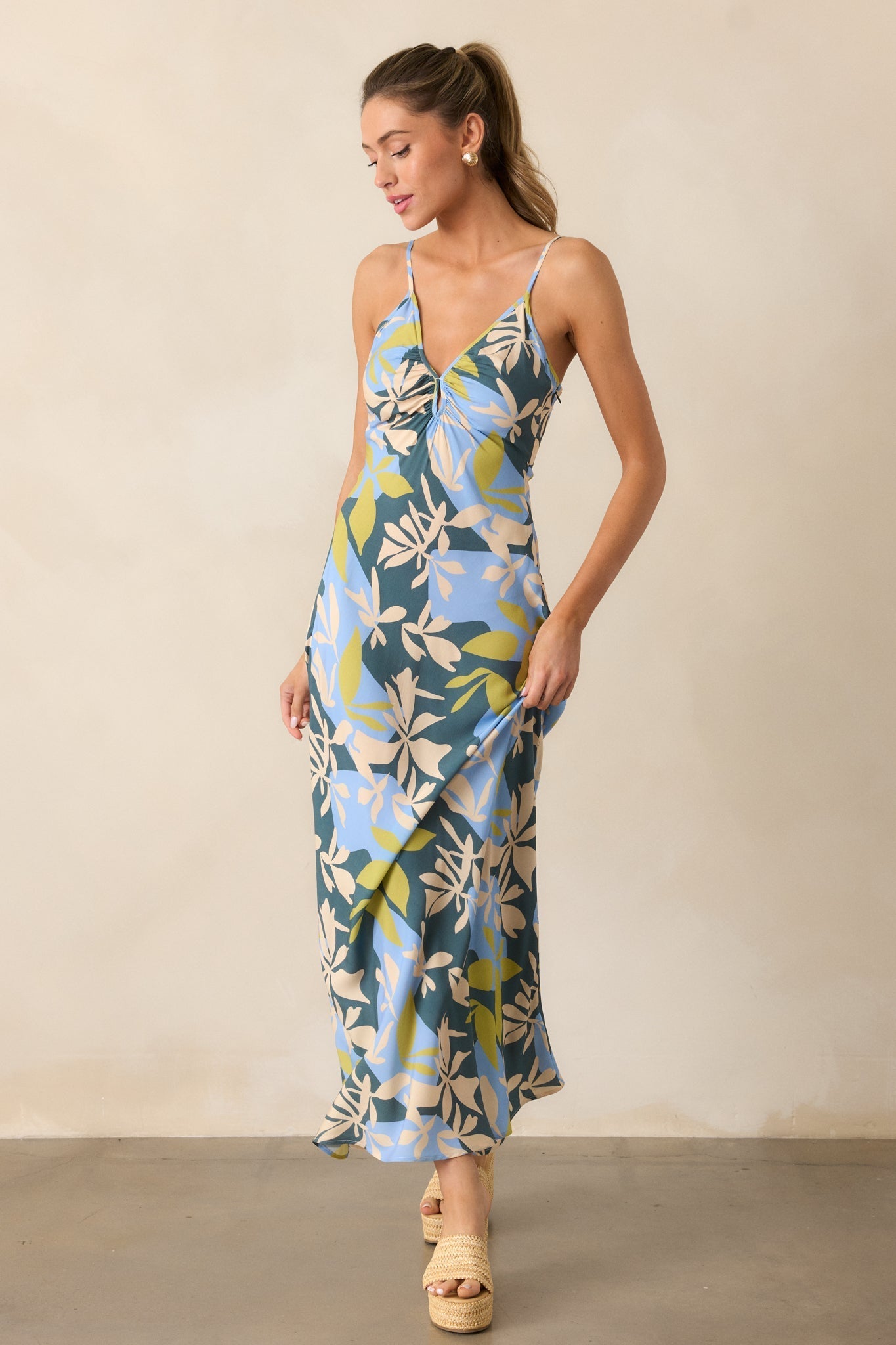MINKPINK Artistic Garden Green Maxi Dress
