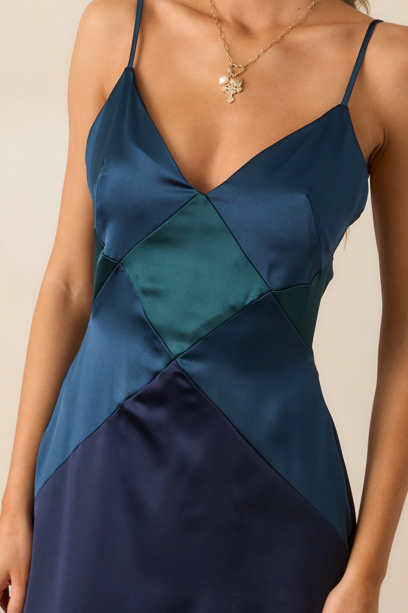 Celestial Skies Midnight Blue Satin Maxi Dress