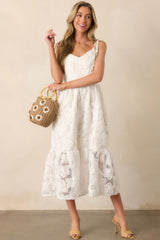 World of Possibilities Ivory Floral Lace Maxi Dress