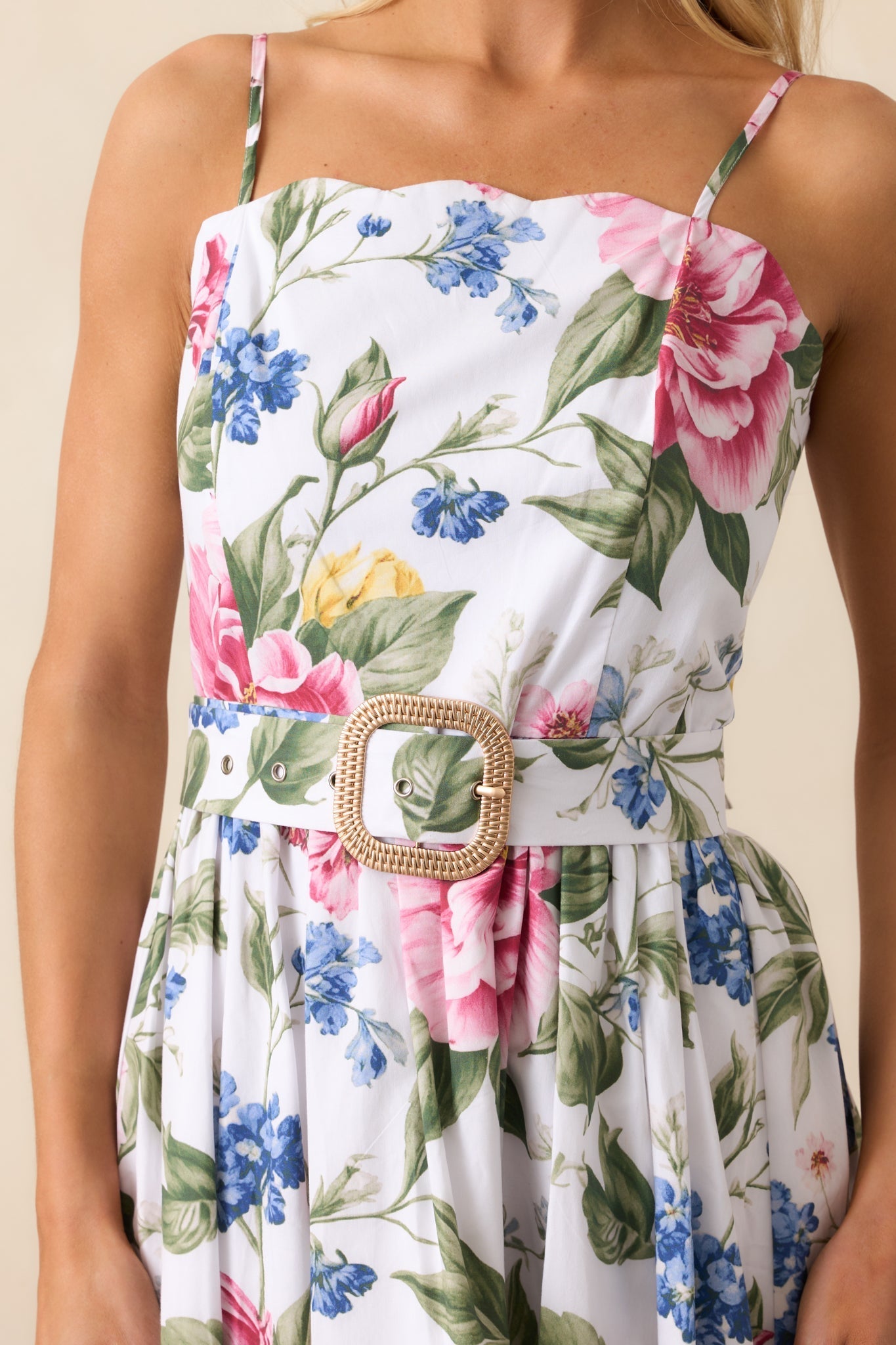 Colette Dream Garden Floral Cotton Belted Midi Dress