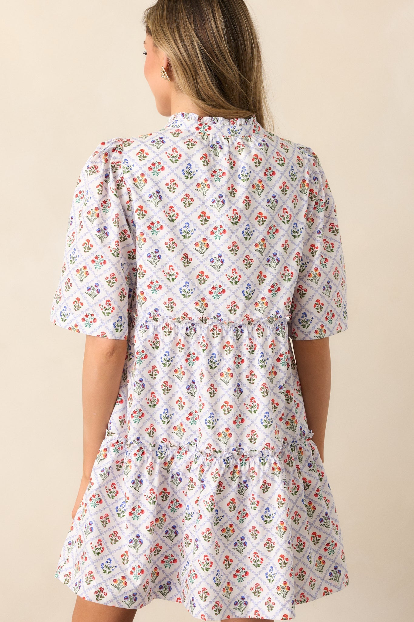 Hold Onto Hope Light Blue Floral Cotton Mini Dress