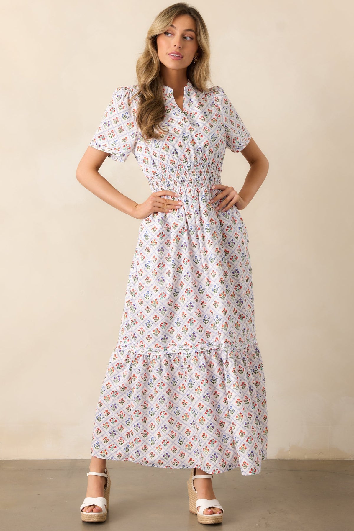 A Thousand Tomorrows Light Blue Floral Cotton Maxi Dress