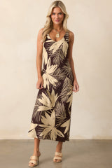Z Supply Brown Floral Hana Palmera Maxi Dress