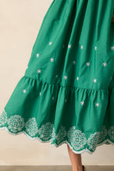 Lighthearted Mood Green Embroidered Eyelet Maxi Dress