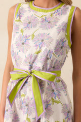 All In Due Time Cotton Lavender Floral Maxi Dress