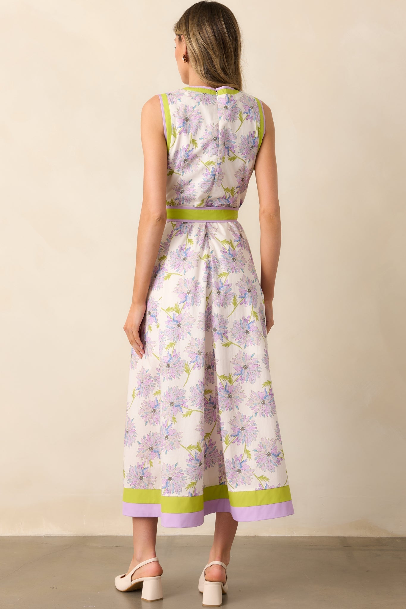 All In Due Time Cotton Lavender Floral Maxi Dress