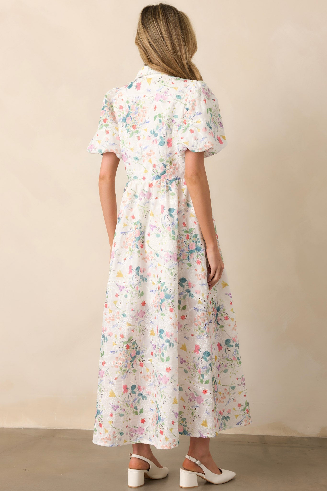 A Fresh Pick Ivory Floral Embroidered Maxi Dress