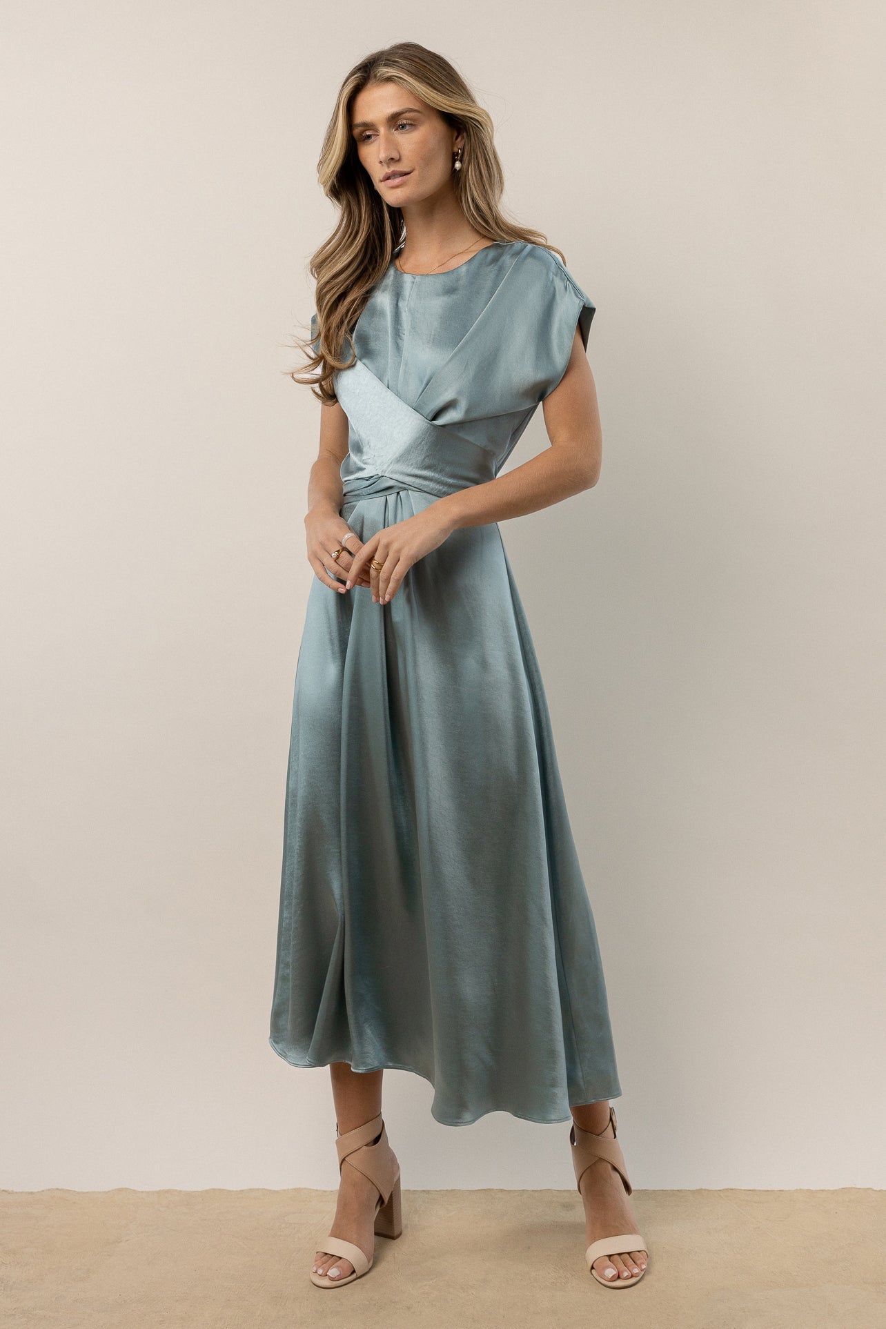 Rosalind Midi Dress in Blue