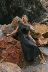 Rosalind Midi Dress in Black - FINAL SALE