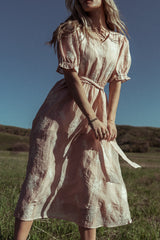 Gloria Embroidered Midi Dress