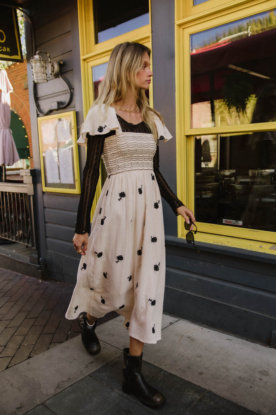 Cece Smocked Embroidered Dress - FINAL SALE