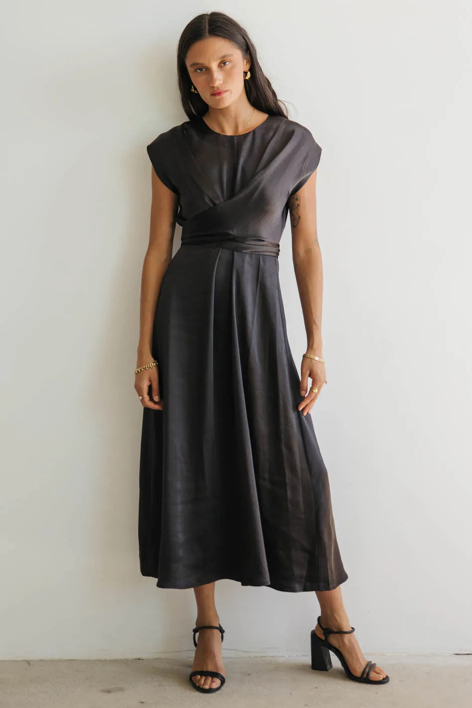 Rosalind Midi Dress in Black - FINAL SALE