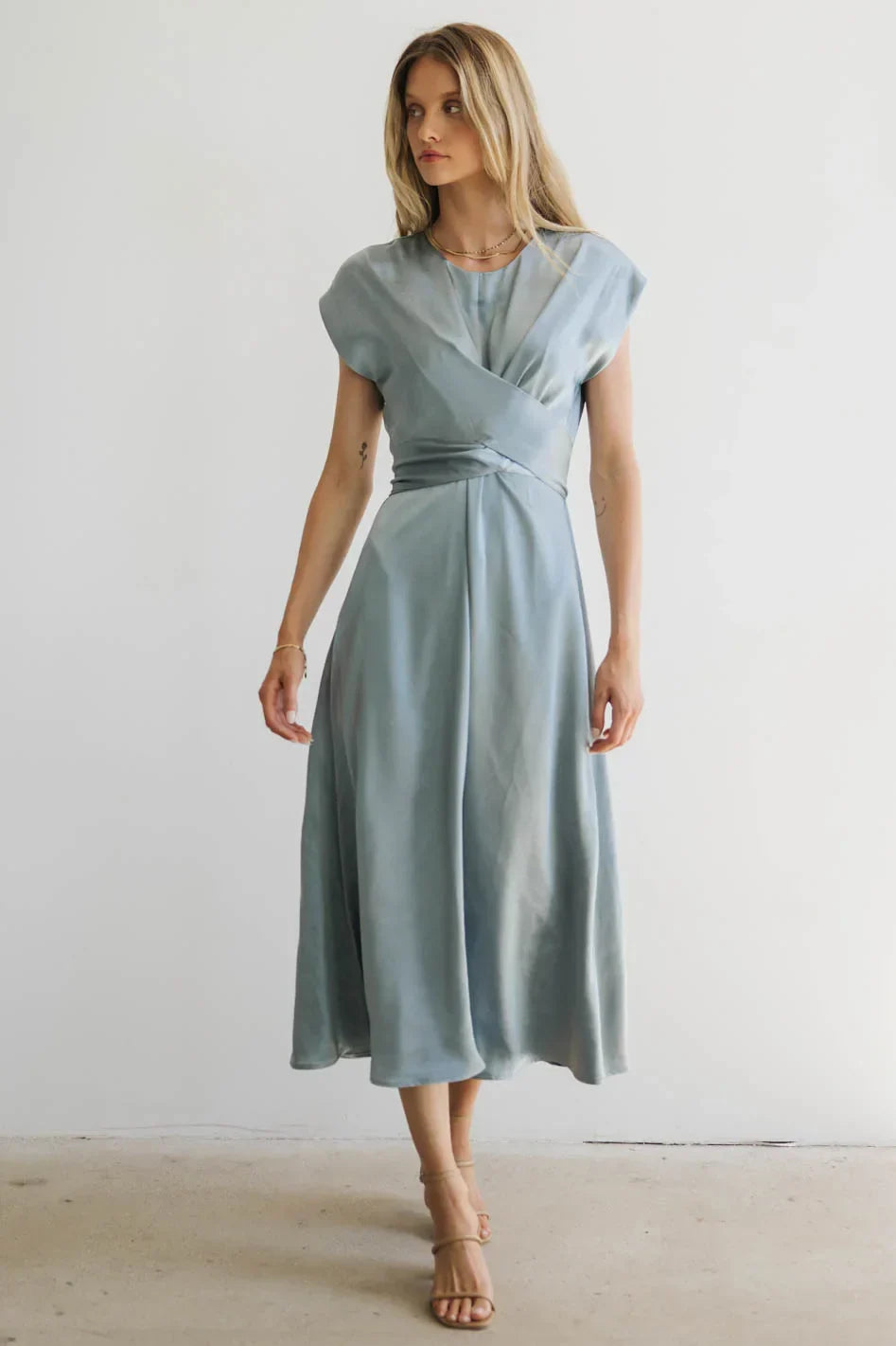 Rosalind Midi Dress in Blue