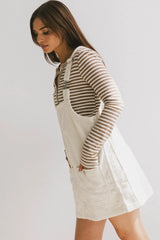 Reid Corduroy Overall Dress in Ivory - FINAL SALE