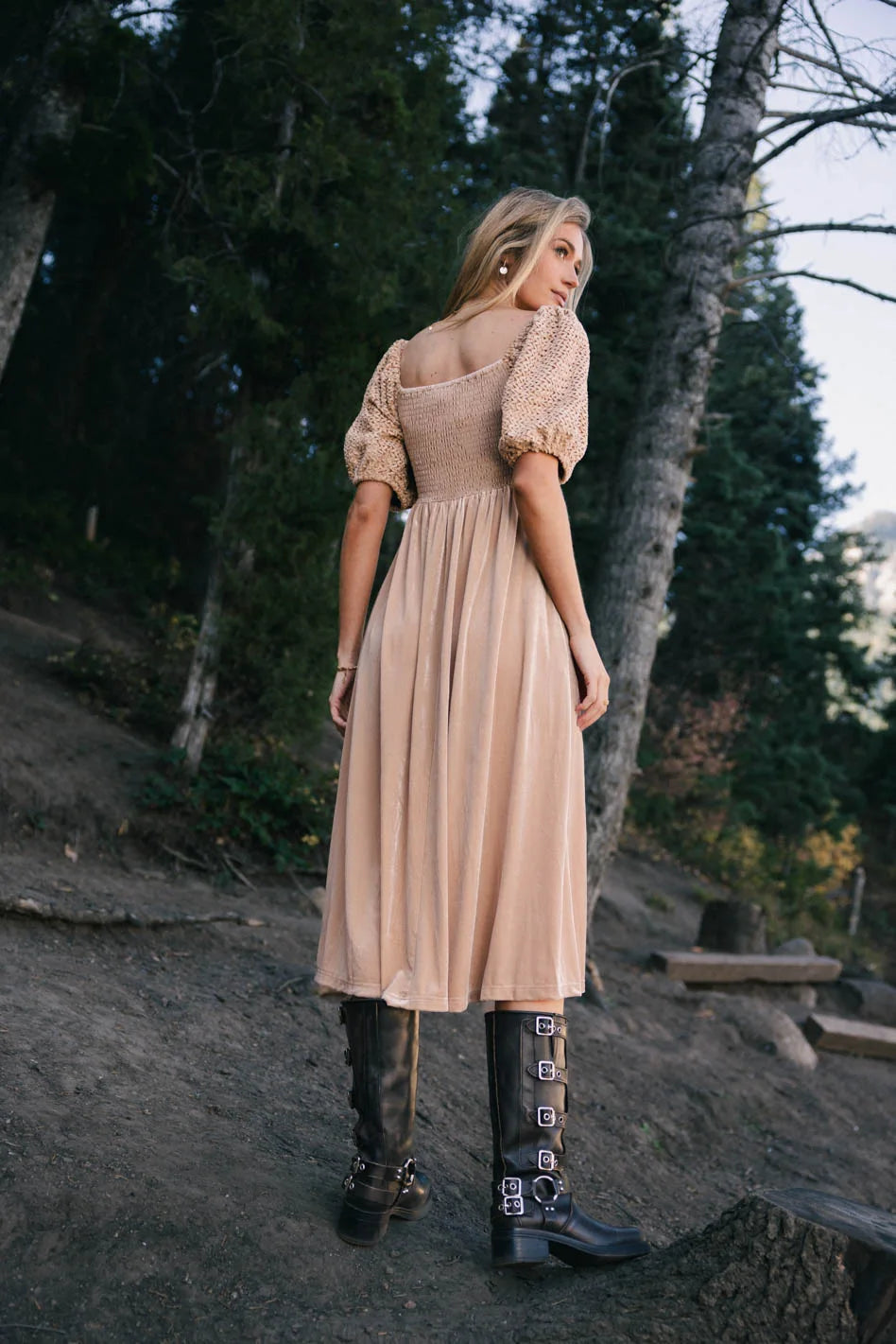 Callista Velvet Midi Dress - FINAL SALE