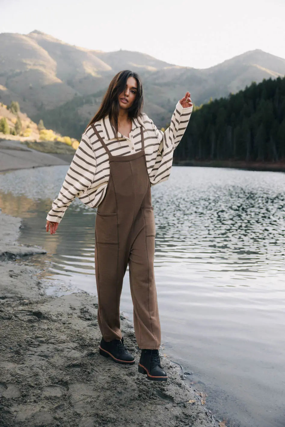 Kestrel Knit Overalls in Mocha - FINAL SALE