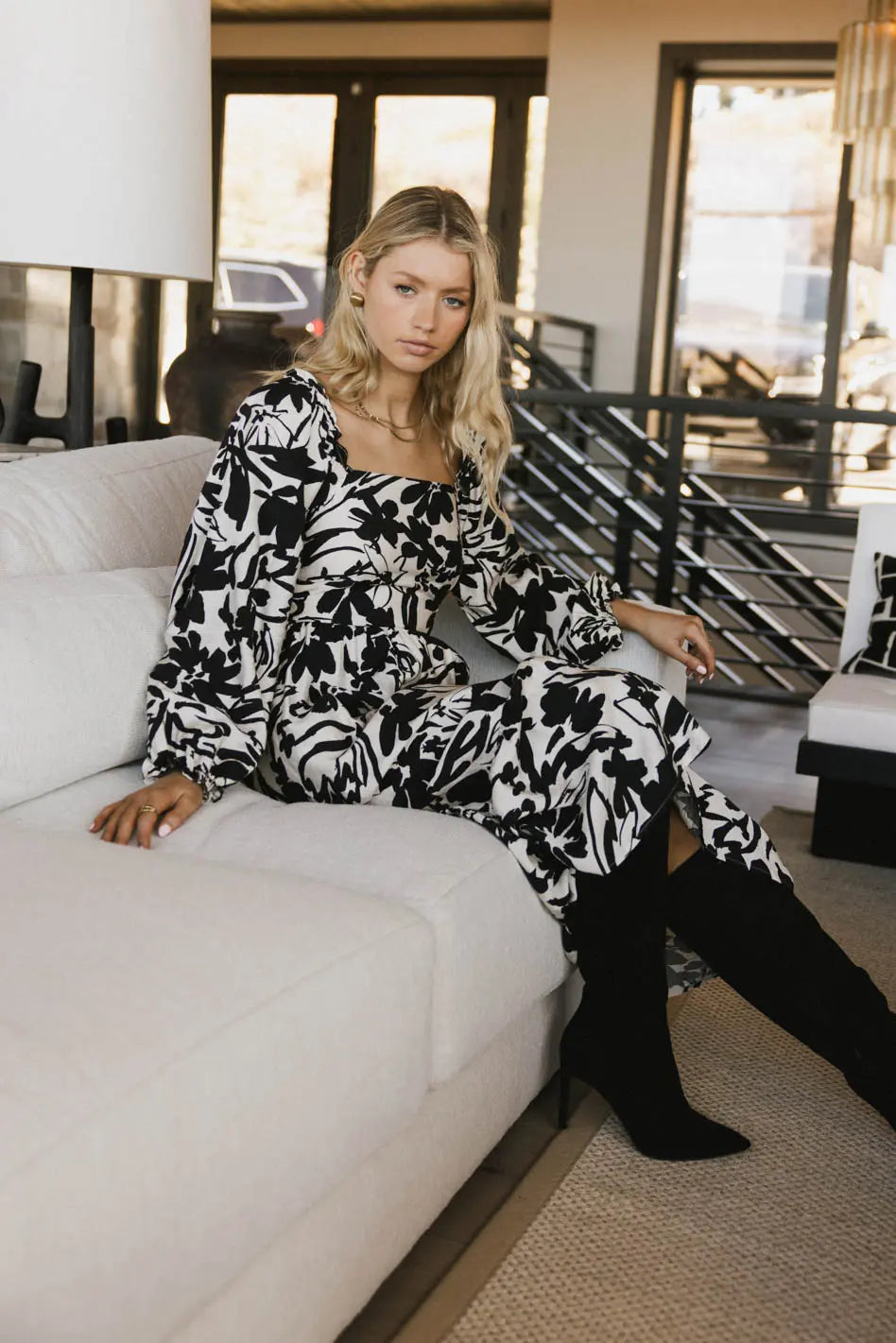 Soren Midi Dress in Black - FINAL SALE