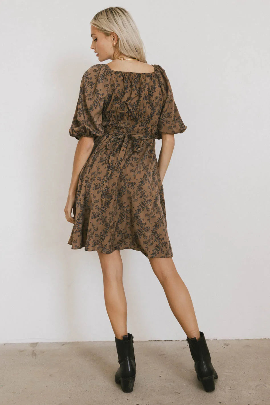 Bellamy Mini Dress in Brown - FINAL SALE