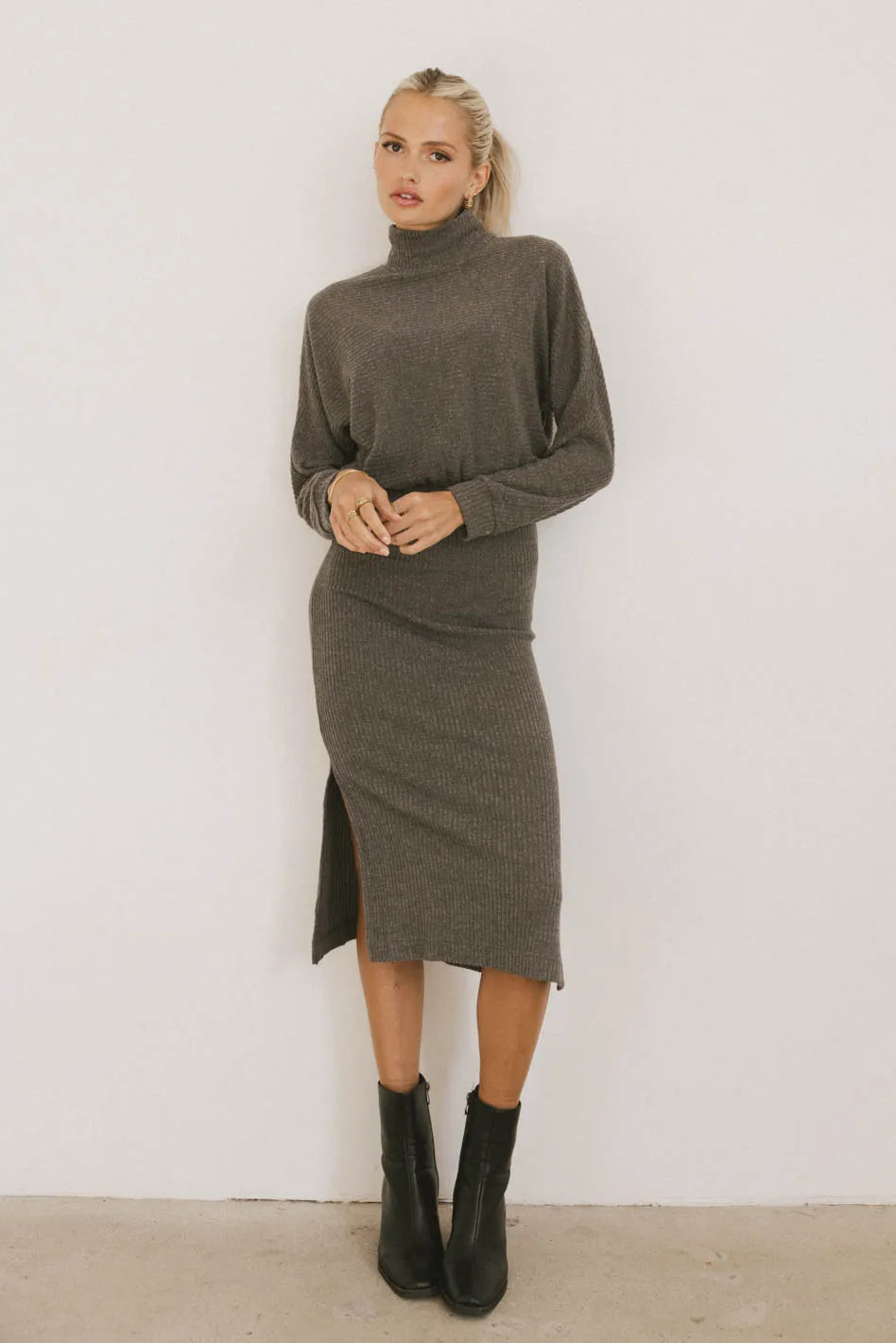 Ulrich Sweater Dress in Charcoal - FINAL SALE
